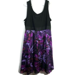 Lane Bryant Size 26/28 Black and Purple Dress